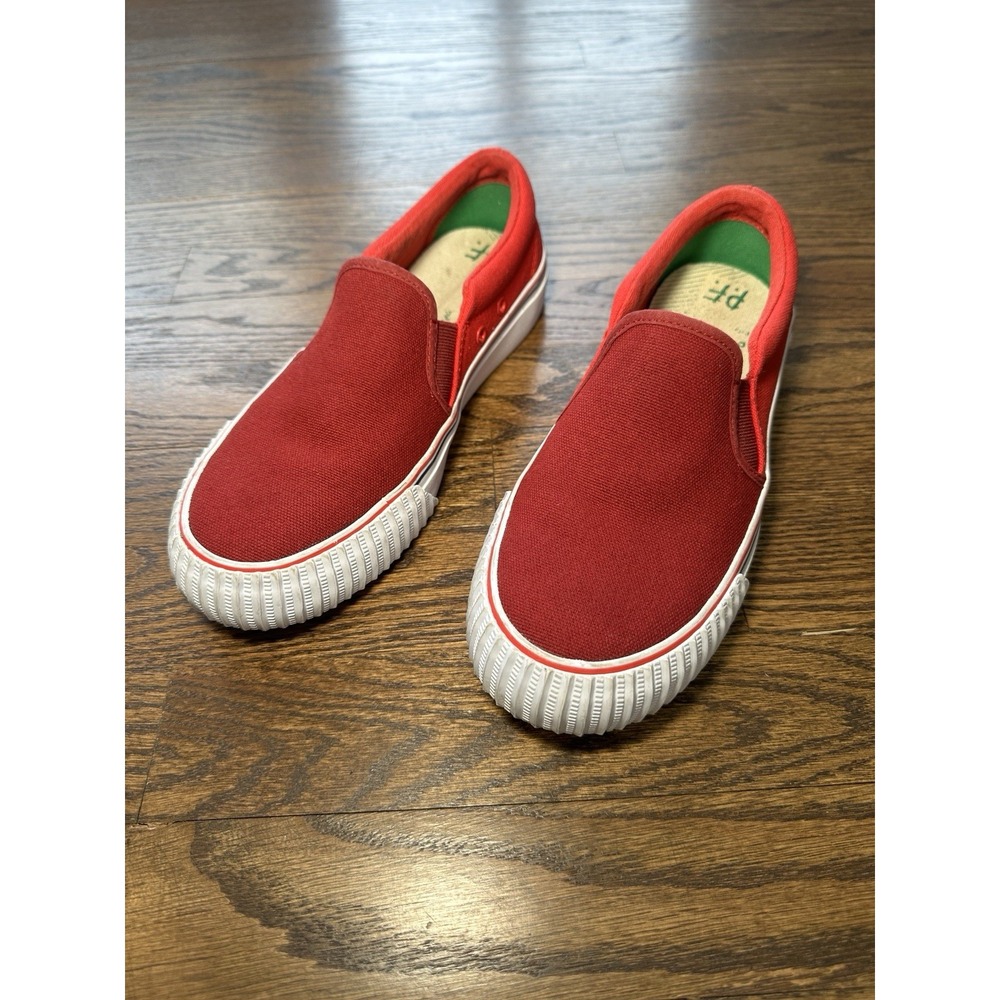 PF Flyers Center Lo Red Canvas Slip On Sneakers Womens Size 8